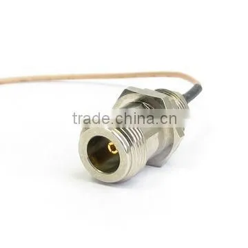 N female, bulkhead to MMCX male right angle R/A with RG178 cable, cable assembly, pigtail, jumper cable