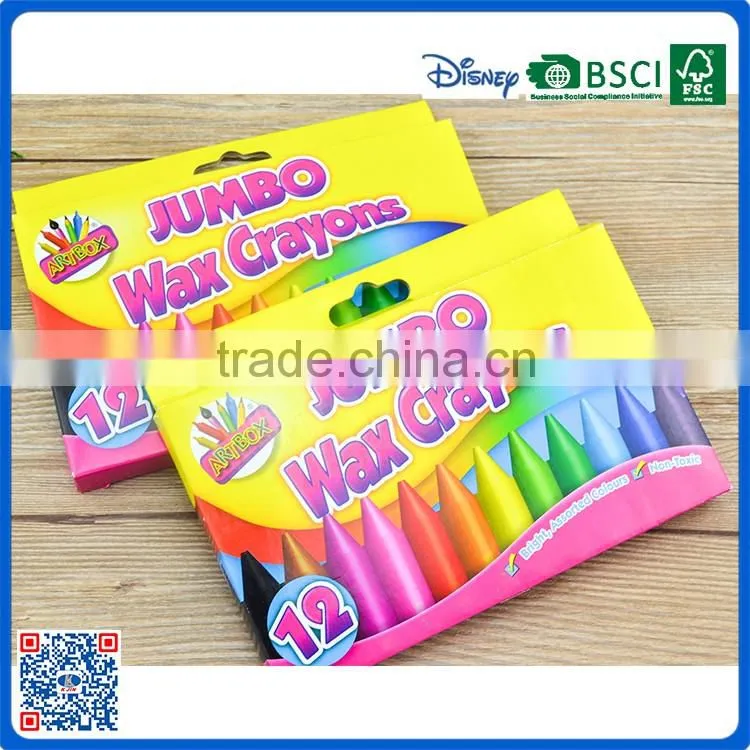 2016 round shape jumbo wax crayons into paper box