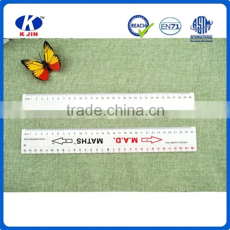 Hot selling 30cm double side plastic ruler style with nutcracker ruler for measuring waist