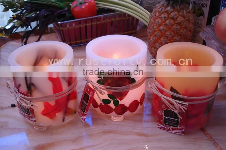 Colorful beautiful printing pillar LED candles