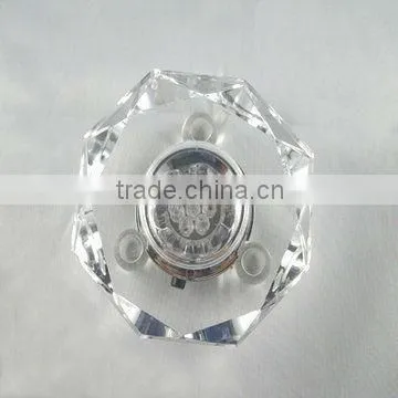 Round Shaped Crystal Plastic Led Light Base for Centerpieces