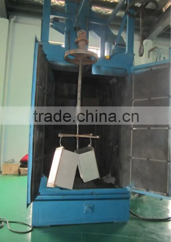 Q3730 double hook type shot blasting machine/shot peening machine for bicycle frame rust removal