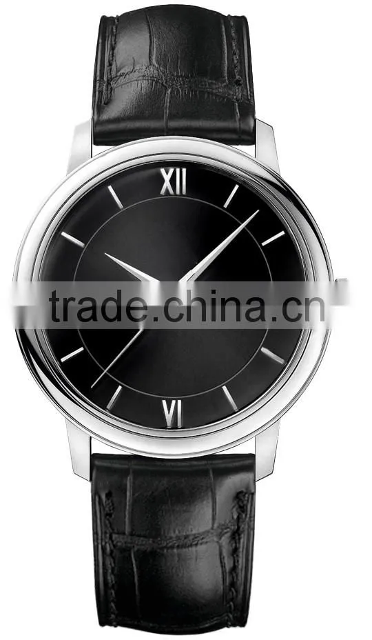 New simple leather band watches men luxury brand