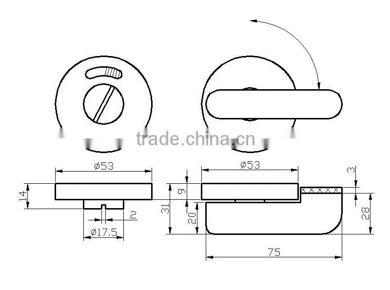 Stainless steel toilet cubicle partition fitting, door lock indicator