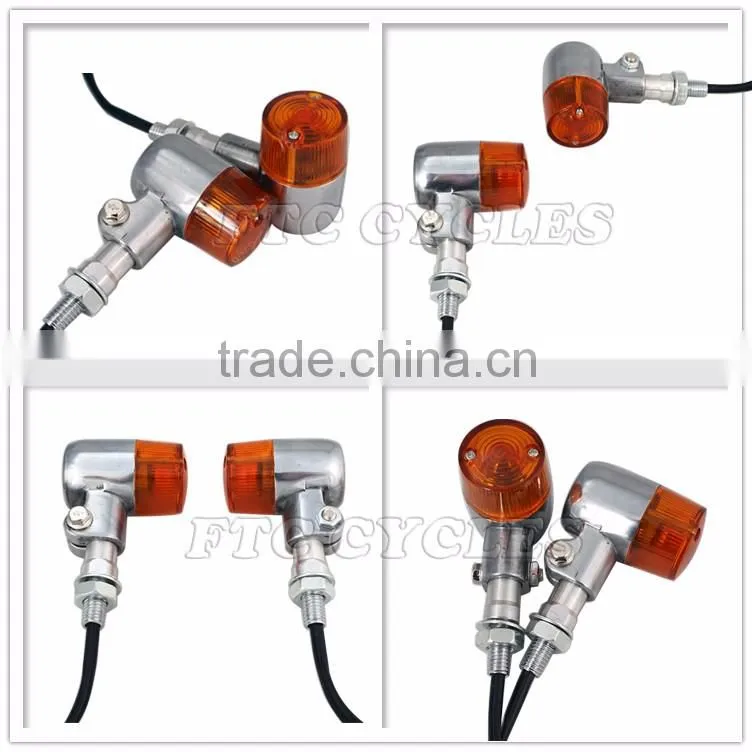 Old Retro Style Polished Aluminum Turn Light for Harley Motorcycle
