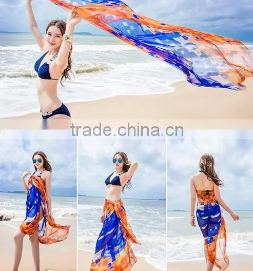 Sexy Women Lady Chiffon Scarves Bikini Swimwear Sun Dress Beach Scarf Veil Wrap