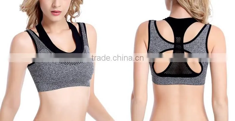 Women Padded Top Athletic Vest Gym Fitness Stretch Cotton Seamless Sports Bra