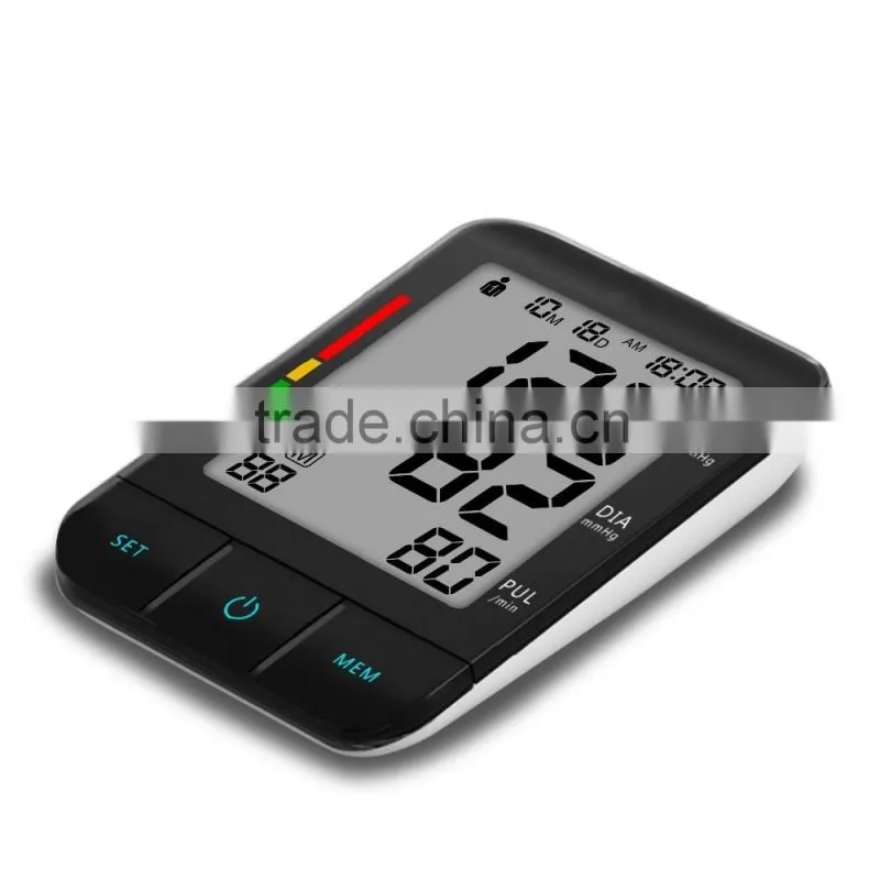 2016 High quality product Blood Pressure Monitor with 3 colors backlight
