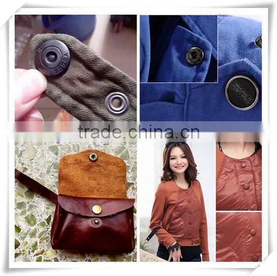 Wholesale fahsion high quality custom design round metal snap button with logo as garment accessory (#S1001)