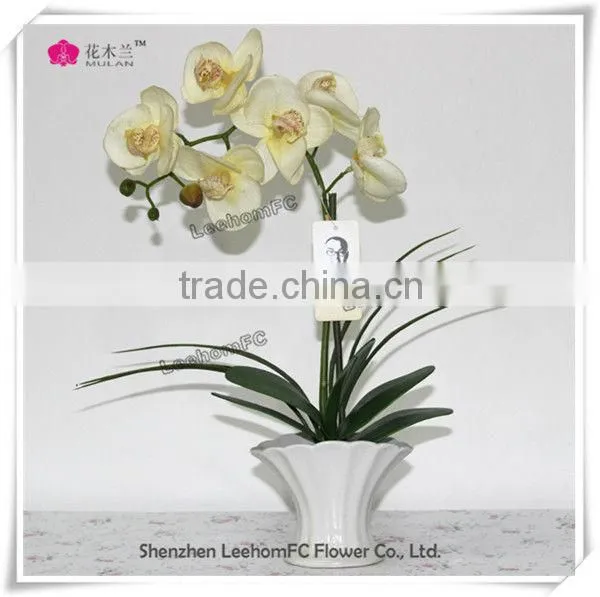 wedding table decoration artificial flower fabric orchid with glass