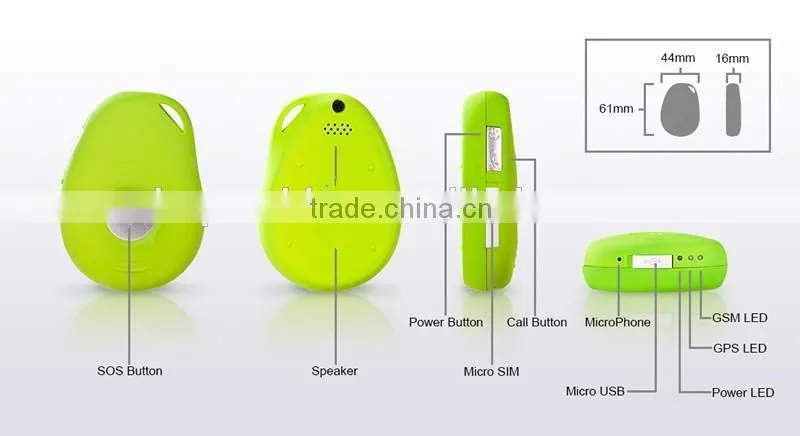SOS button for emergency call/GEO-fence alarm for child/ eleder mini tracking device