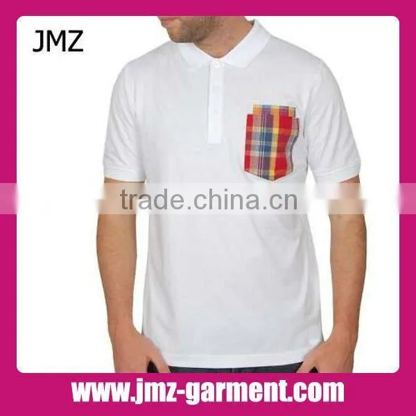 Pocket design 100% jersey cotton polo t shirt for men
