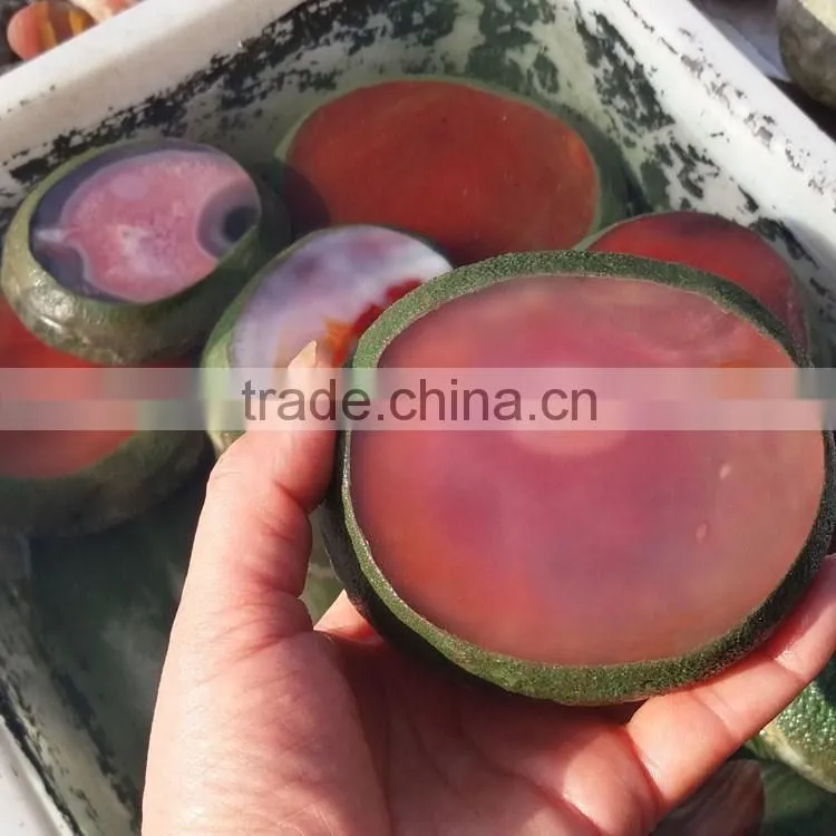 beautiful natural Amazing water bile agate geode with native water inside red agate stone