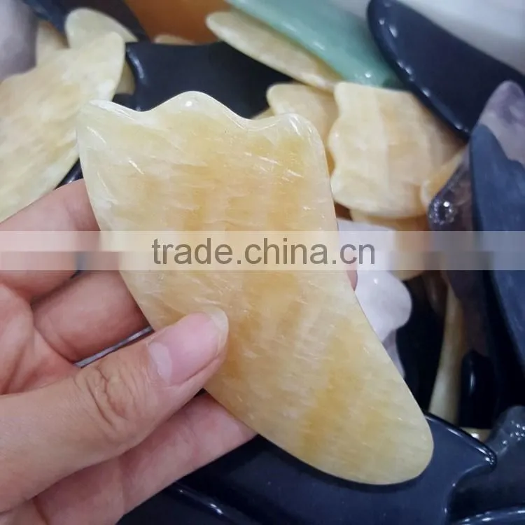 Yellow Septarian Stone Dim Mak Scrapping Plate