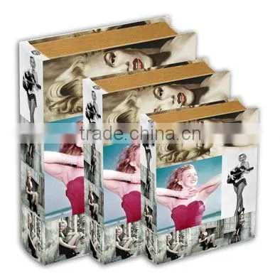 Vintage Decorative Canvas Printing Wooden Book