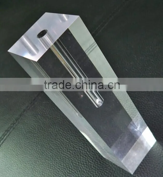 Transparent acrylic cube with hole good polishing
