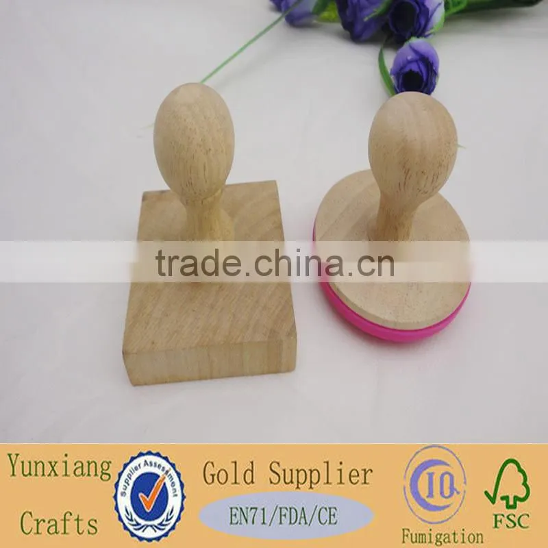 Square Wooden Stamp with Animal Design
