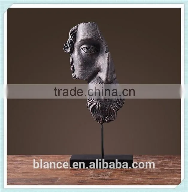 resin abstract character sculpture abstract indoor head figurine for home decoration