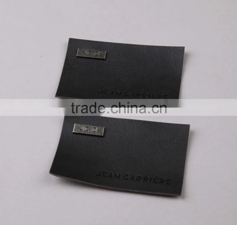 Personalised Embossed PU Leather Patches with Metal