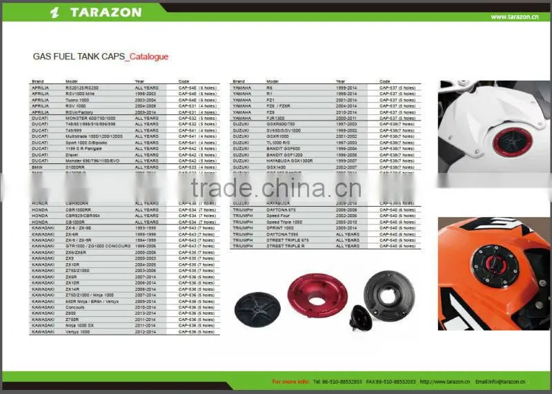 CNC billet aluminum Universal motorcycle gas cap