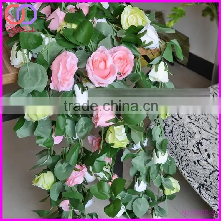 artificial rose vines white
