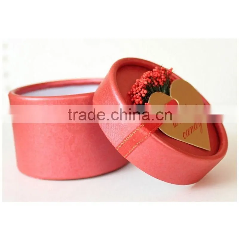 Popular custom cardboard hat boxes round wedding candy paper tube, gift boxes wedding favours