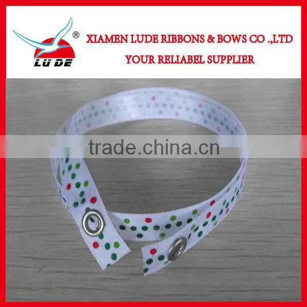 2014 New design printed satin ribbon bracelet