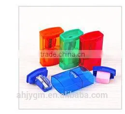 New Design Transparent Color Cuboid Plastic Pencil Sharpener
