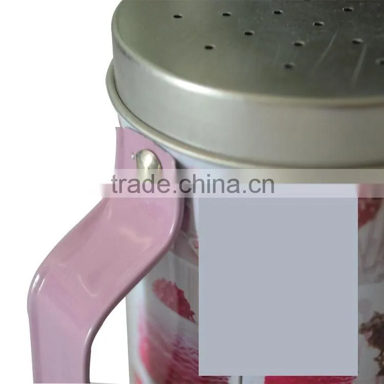 storage metal tin box with handle