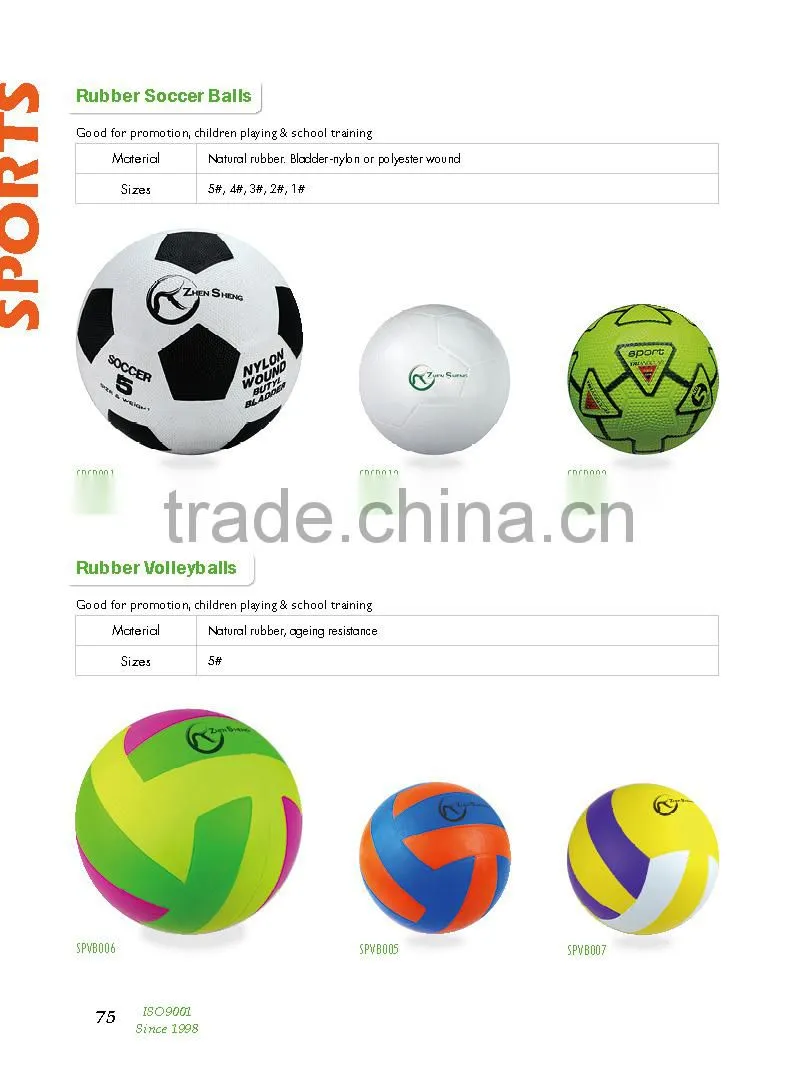 Zhensheng deflated sporting balls rubber soccer ball