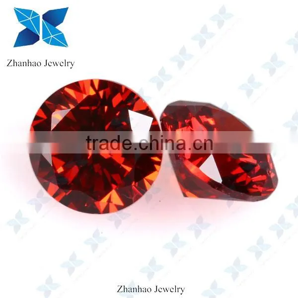 Cubic zirconia orange red topaz 2mm cz stone for jewelry
