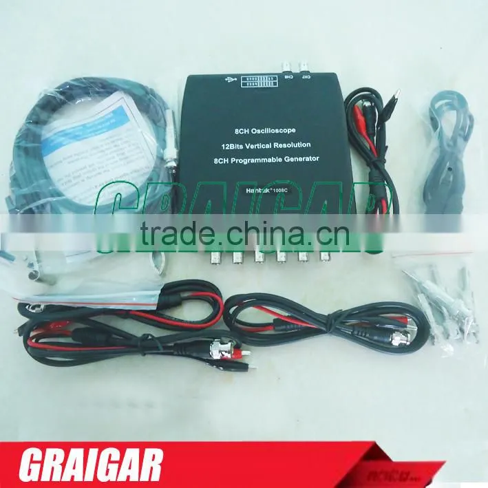 HOT SALE Hantek1008C 8 Channel PC Virtual automobile Oscilloscope/data acquisition card/ 8 channel programmable signal generator