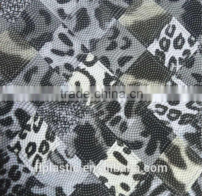 Pearl embossing printing pvc leather