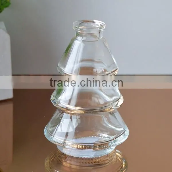 Christmas tree shaped glass perfume bottle