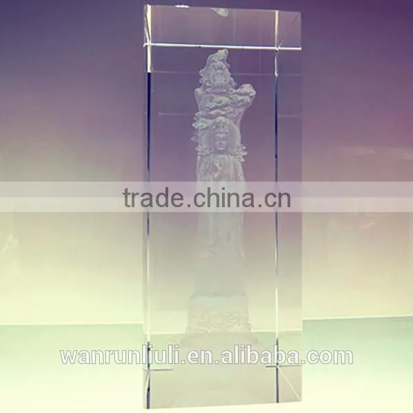 3D crysal encarving guanyin figurine for home decor