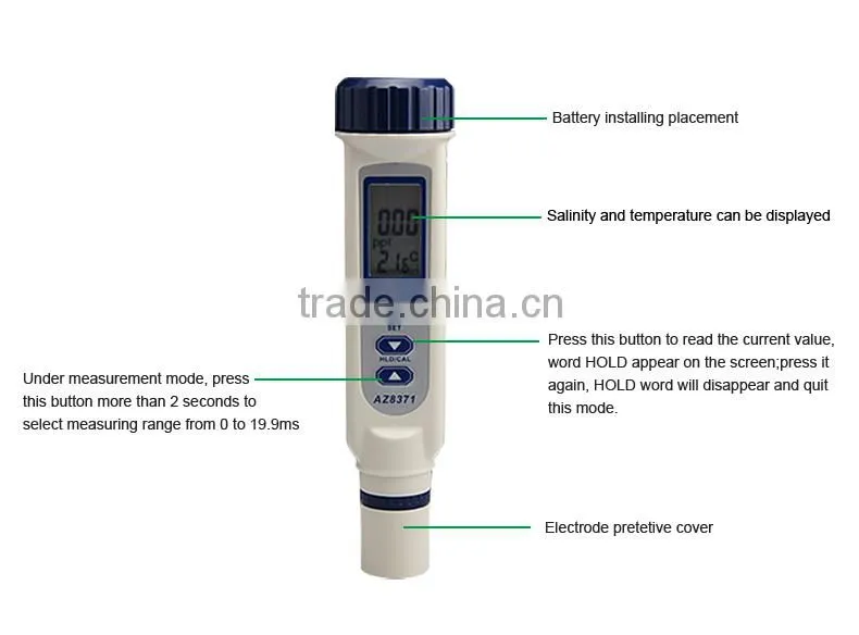 AZ8371 Portable Pen Style Water Quality Analisis Instrument Salinity Meter