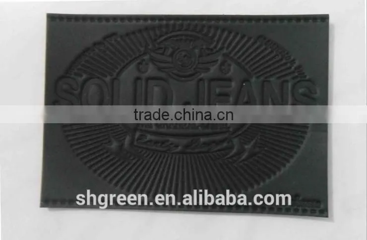 Men's garment black leather patch manufacturer