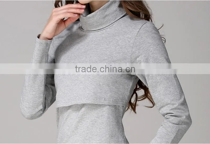 Autumn and winter Turtleneck Nursing Tops for Pregnant Women