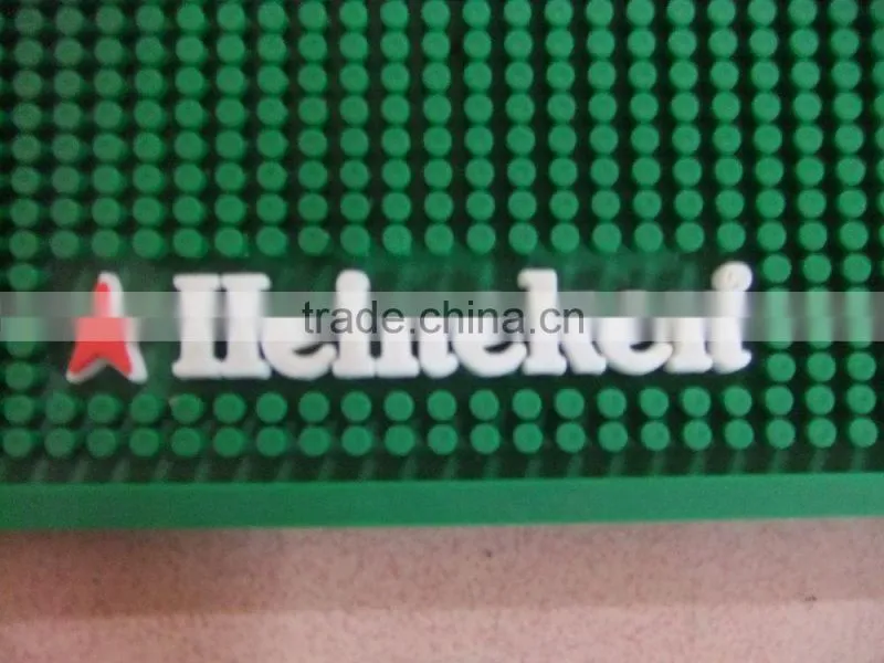 Eco-friendly hot selling soft pvc logo bar mats for promotion use