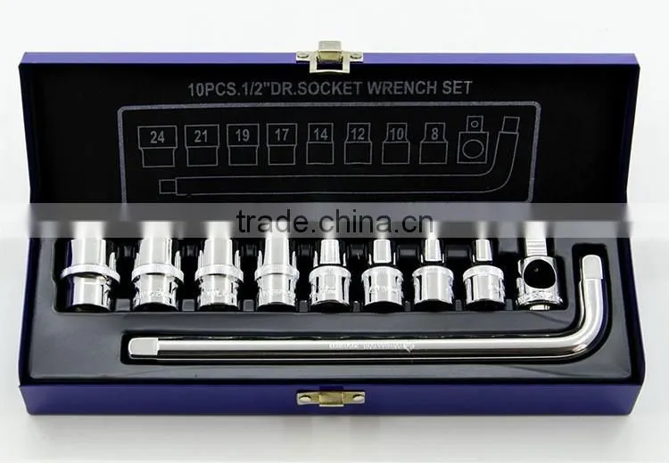 10 Pieces 12.5mm Series Socket Wrench tools set