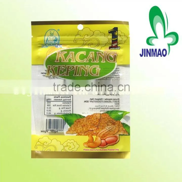 Flexible packaging with zipper top for food