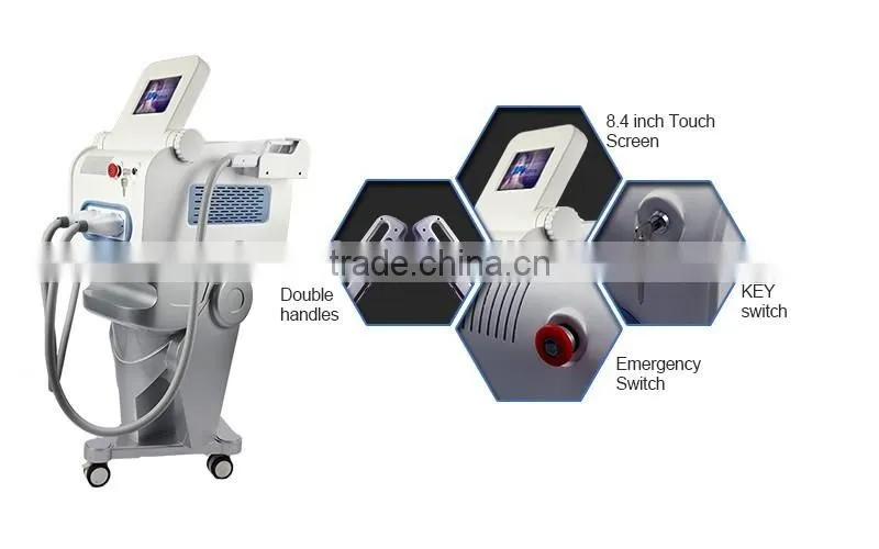 Top technology Usa imported xenon flash lamp 50,0000 shot times handle hair removal ellipse ipl machine