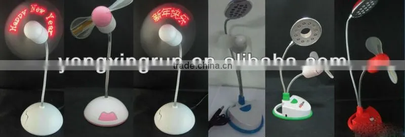 self programmable led message usb fan