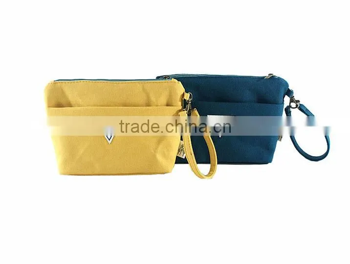 2015 new design custom 100% cotton canvas necessity bag with handle