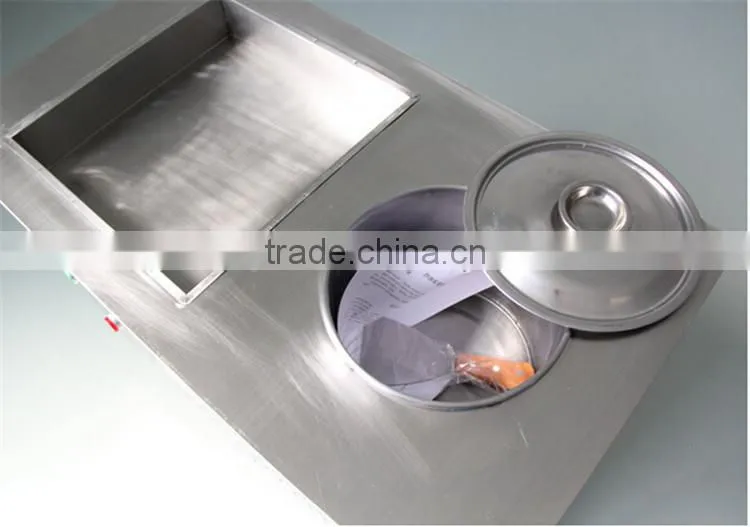 2015 Flat Pan Frozen Yogurt Real Fruits Stir Ice Cream Rolls Machine