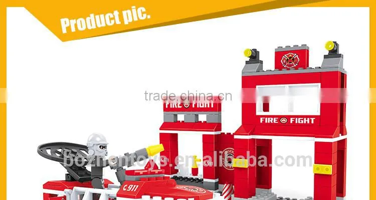 Plastic fire control fighting engine toys building blocks for kids