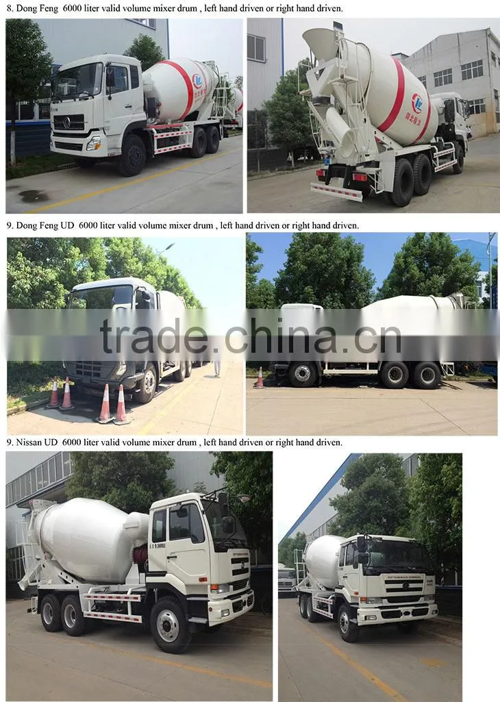 Howo 6*4 type 270hp~371hp 5 m3~6 m3 concrete mixer truck