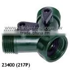Garden 3-Way Y Hose Connector Shut Off With Valve