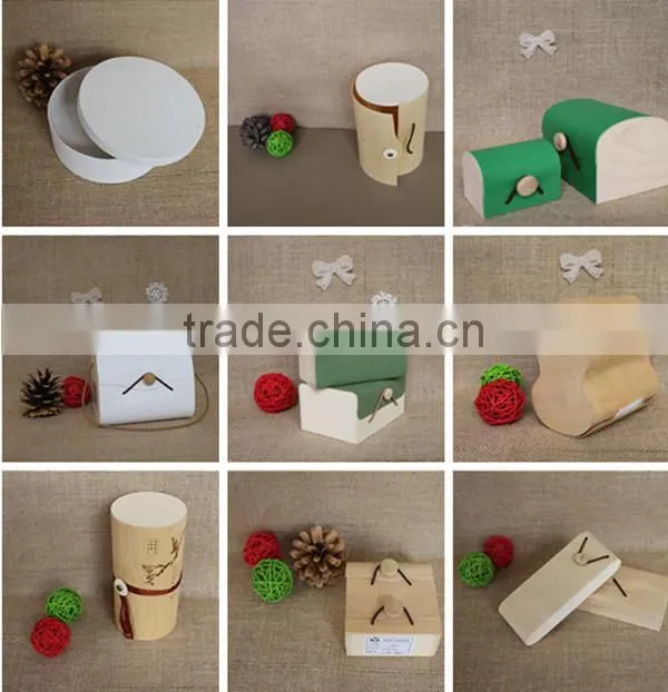 Oval laser cut decor balsa wood box for gift