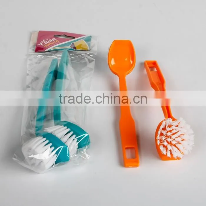Round Head Kitchen Plastic Pot Cleaning Brush